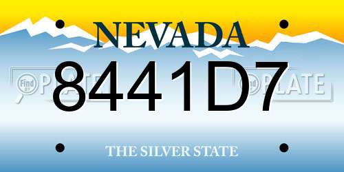 8441D7 Nevada License Plate