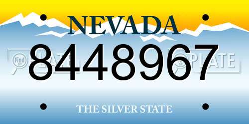 8448967 Nevada License Plate