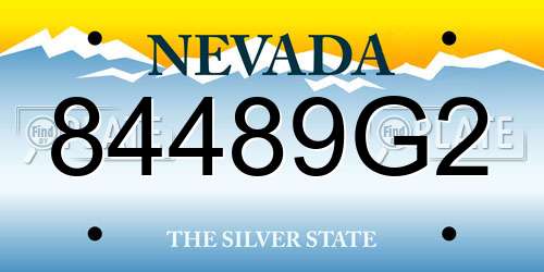 84489G2 Nevada License Plate