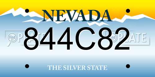 844C82 Nevada License Plate