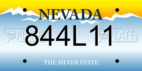 844L11 Nevada License Plate