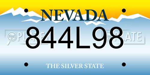 844L98 Nevada License Plate