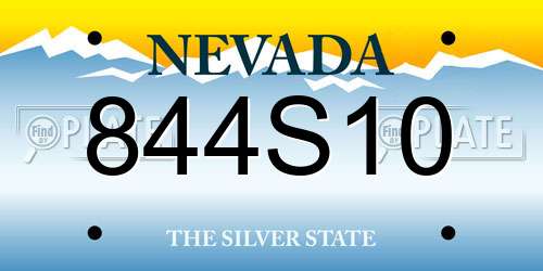 844S10 Nevada License Plate