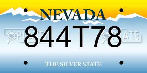 844T78 Nevada License Plate