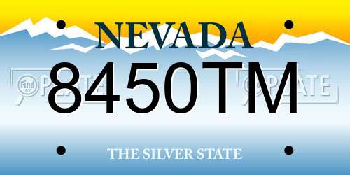8450TM Nevada License Plate