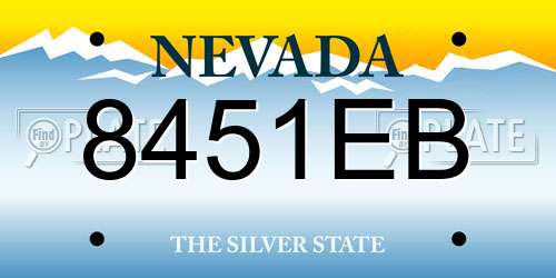 8451EB Nevada License Plate