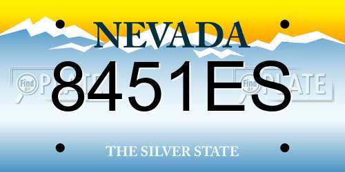 8451ES Nevada License Plate