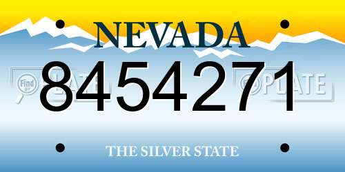 8454271 Nevada License Plate