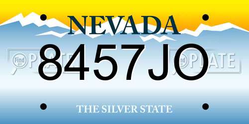 8457JO Nevada License Plate