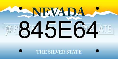 845E64 Nevada License Plate