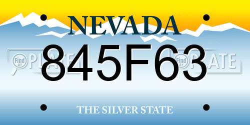 845F63 Nevada License Plate