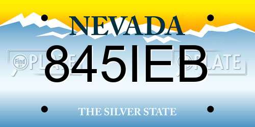 845IEB Nevada License Plate