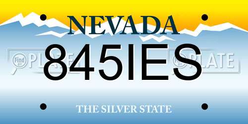 845IES Nevada License Plate