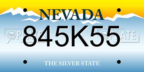 845K55 Nevada License Plate
