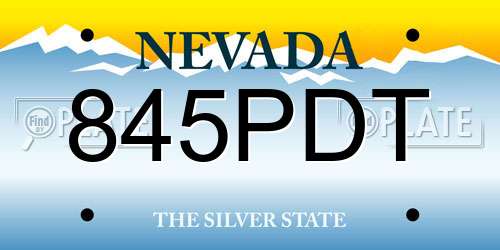 845PDT Nevada License Plate