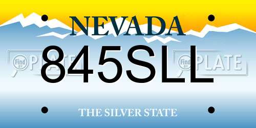 845SLL Nevada License Plate