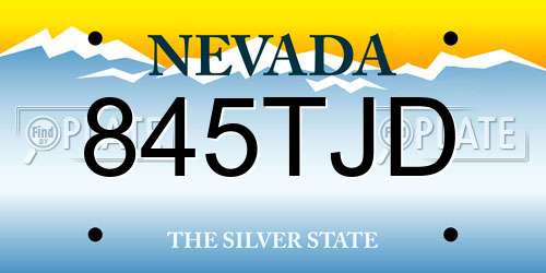 845TJD Nevada License Plate