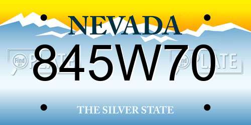 845W70 Nevada License Plate