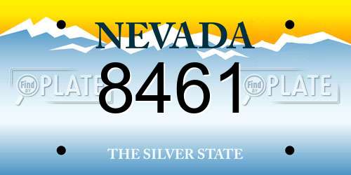 8461 Nevada License Plate
