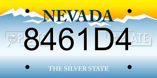 8461D4 Nevada License Plate