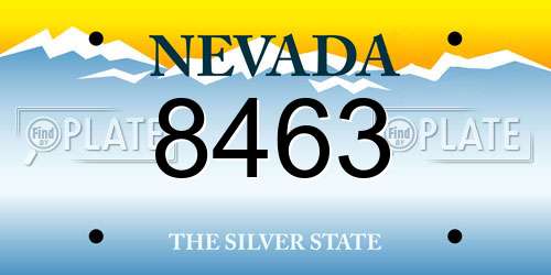 8463 Nevada License Plate