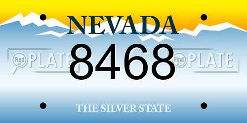 8468 Nevada License Plate
