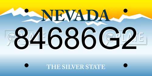 84686G2 Nevada License Plate