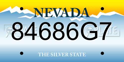 84686G7 Nevada License Plate