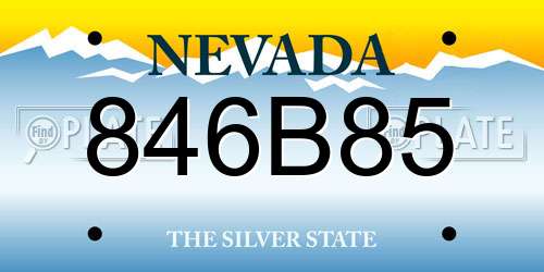 846B85 Nevada License Plate