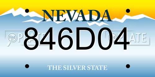 846D04 Nevada License Plate