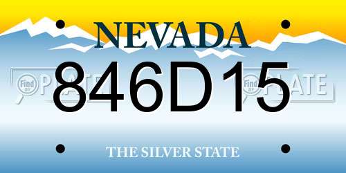 846D15 Nevada License Plate