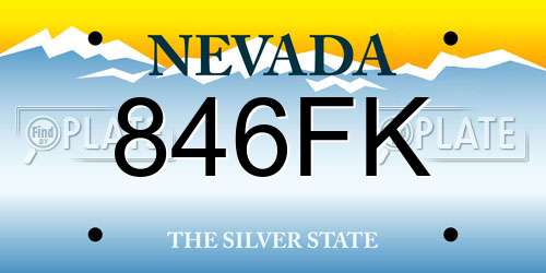 846FK Nevada License Plate