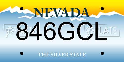 846GCL Nevada License Plate