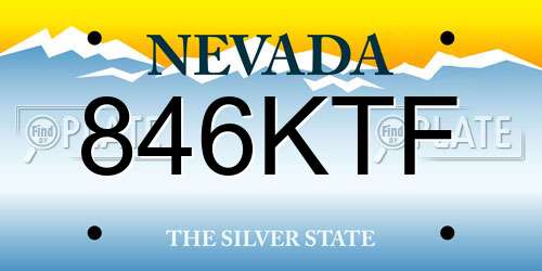 846KTF Nevada License Plate