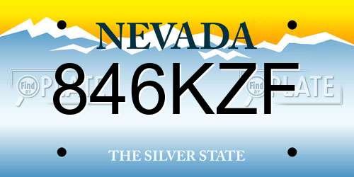 846KZF Nevada License Plate