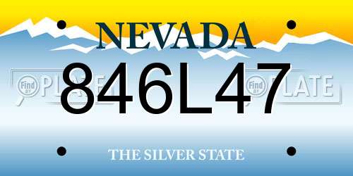 846L47 Nevada License Plate