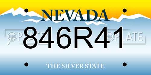 846R41 Nevada License Plate