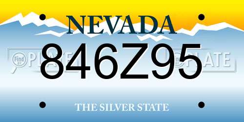 846Z95 Nevada License Plate