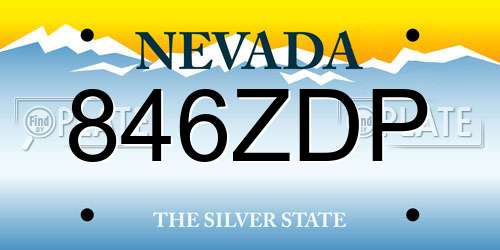 846ZDP Nevada License Plate