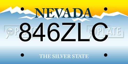 846ZLC Nevada License Plate