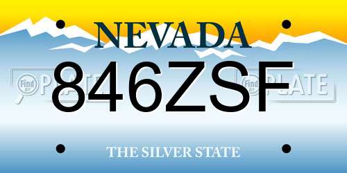 846ZSF Nevada License Plate