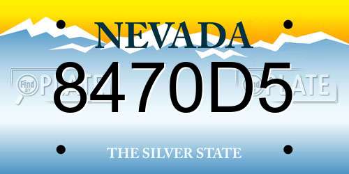 8470D5 Nevada License Plate