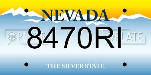 8470RI Nevada License Plate