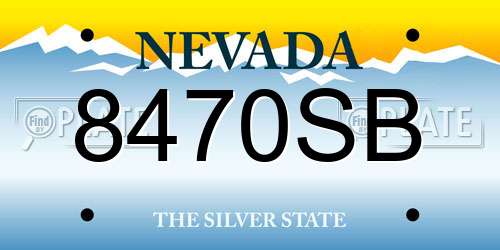 8470SB Nevada License Plate