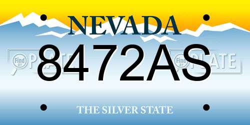 8472AS Nevada License Plate