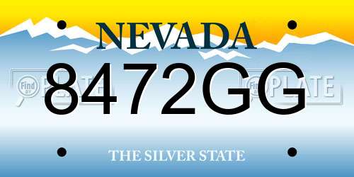 8472GG Nevada License Plate