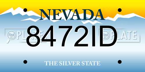 8472ID Nevada License Plate