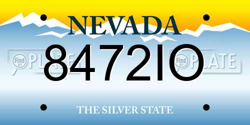 8472IO Nevada License Plate