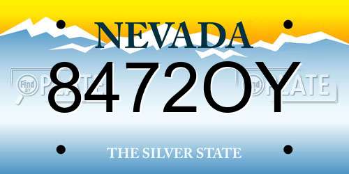 8472OY Nevada License Plate