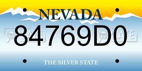 84769D0 Nevada License Plate